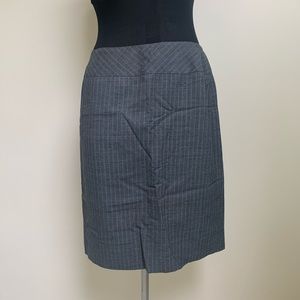 Petite Sophisticate Skirt-Gray Blue Black Plaid-Lined-Viscose Wool Blend-12P